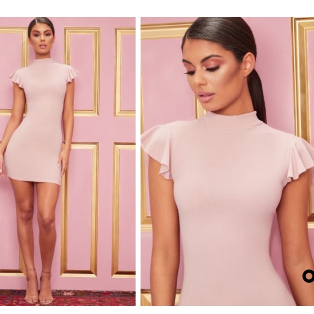 Pink body con dress